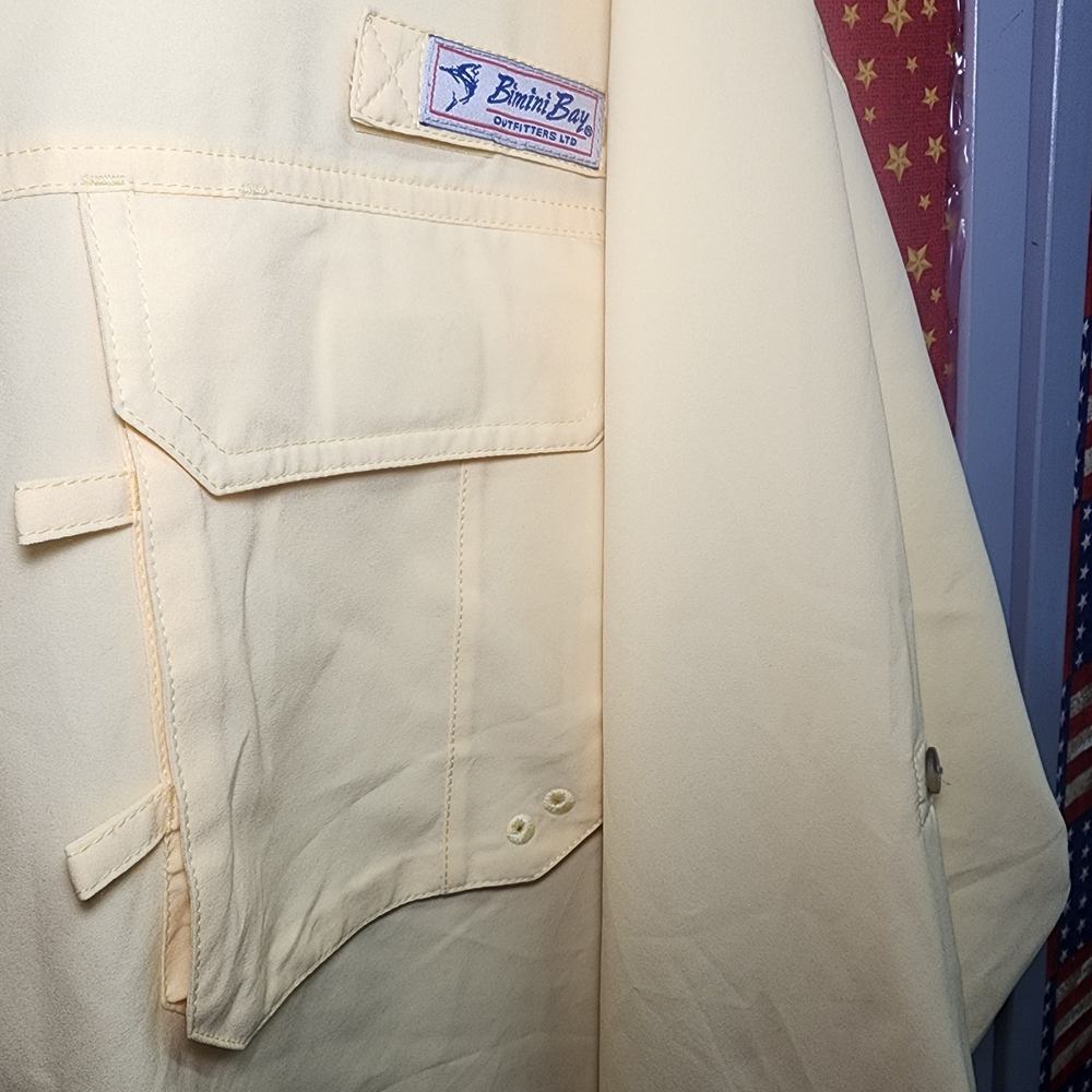 **Bass Pro Shops Men’s Button-Up Fishing Shirt — Cream** - Picture 4 of 9